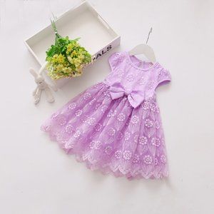 GIRLS LIMITED EDITION BOW LACE PARTY DRESS